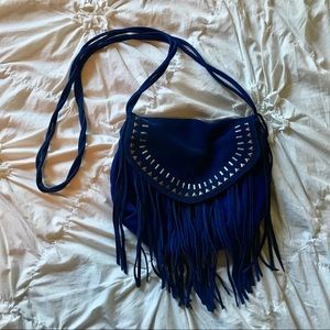 American Eagle Blue Fringe Cross body Bag